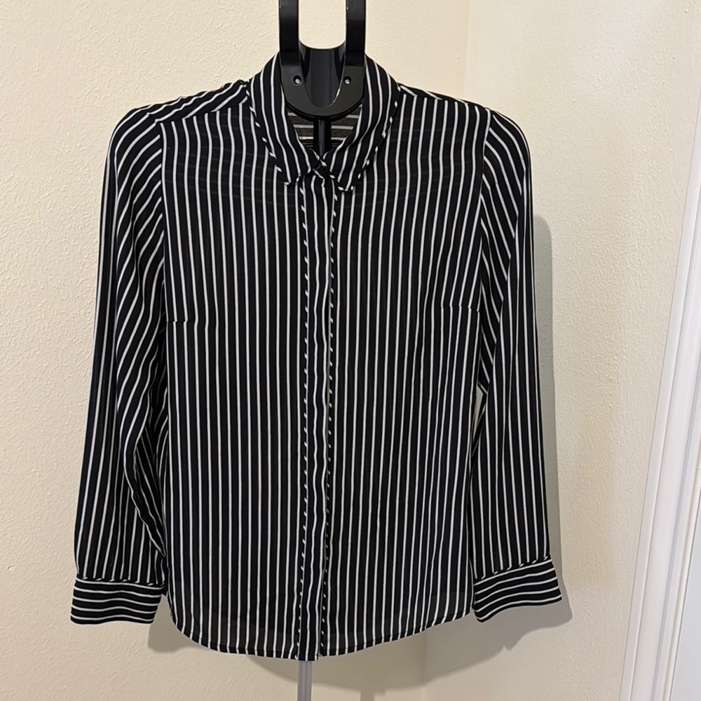 Express Black and White Striped Women's Top